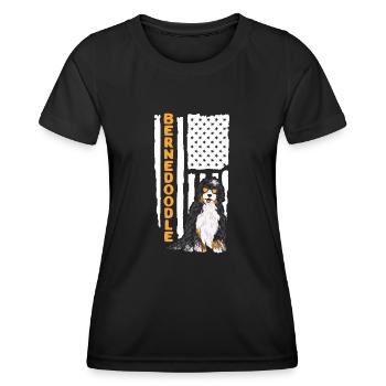 Bernedoodle Dog - Women's Functional T-Shirt - black - Front - AI Model Female 172 light (172cm)