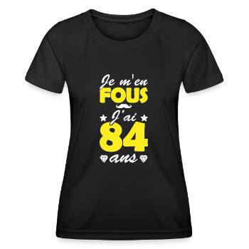 j'ai 84 ans / cadeau 84 ans / t-shirt 84 ans - T-shirt sport Femme - noir - Devant - AI Model Female 172 light (172cm)
