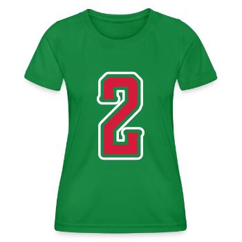 2 Number symbol - Women's Functional T-Shirt - kelly green - Front - AI Model Female 172 dark (172cm)