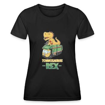 Tonnosaurus Rex - Frauen Funktions-T-Shirt - Schwarz - Vorne - AI Model Female 172 light (172cm)