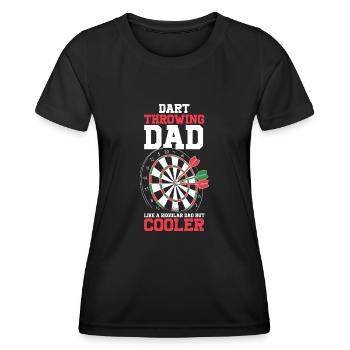 Papa qui lance des fléchettes comme un père ordinaire - T-shirt sport Femme - noir - Devant - AI Model Female 172 light (172cm)