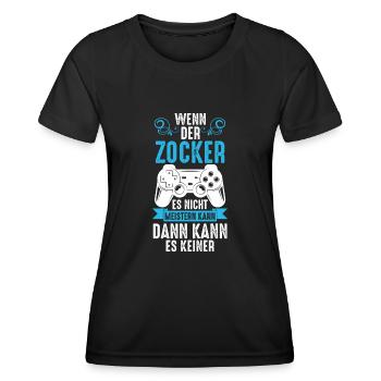 Zocker Zocken Gamer - Frauen Funktions-T-Shirt - Schwarz - Vorne - AI Model Female 172 light (172cm)