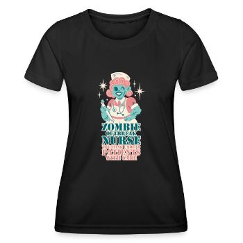Épidémie De Zombies Infirmière Halloween Party Gag - T-shirt sport Femme - noir - Devant - AI Model Female 172 light (172cm)