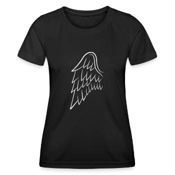 Engelsflügel Flügel Engel weiß - Frauen Funktions-T-Shirt - Schwarz - Vorne - AI Model Female 172 light (172cm)