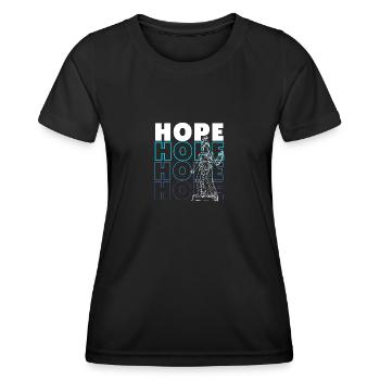 Hoffnung - Frauen Funktions-T-Shirt - Schwarz - Vorne - AI Model Female 172 light (172cm)