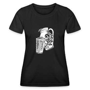 Apfelwein Hessisch Äppelwoi Geschenk Hessen Babbel - Frauen Funktions-T-Shirt - Schwarz - Vorne - AI Model Female 172 light (172cm)
