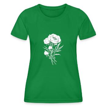 Rosen Roses Blumen Liebe Flowers - I Love - Frauen Funktions-T-Shirt - Kelly Green - Vorne - AI Model Female 172 dark (172cm)