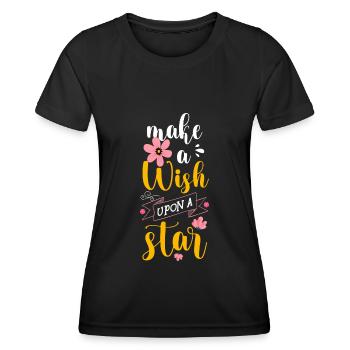 Stern Wunsch - Frauen Funktions-T-Shirt - Schwarz - Vorne - AI Model Female 172 light (172cm)