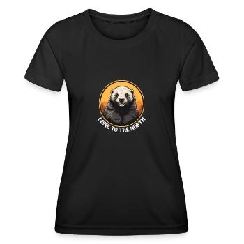 Venez dans le Nord - Portrait de Wolverine - T-shirt sport Femme - noir - Devant - AI Model Female 172 light (172cm)