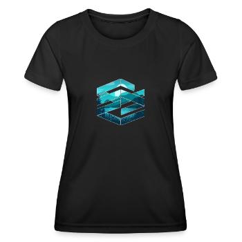Graphic Design Landscape - Women's Functional T-Shirt - black - Front - AI Model Female 172 light (172cm)