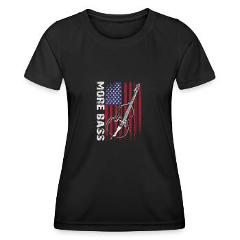 More bass - no treble - double bass for bass players - Women's Functional T-Shirt - black - Front - AI Model Female 172 light (172cm)