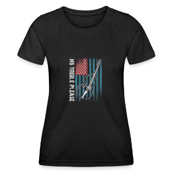 More bass - no treble - double bass with flag - Women's Functional T-Shirt - black - Front - AI Model Female 172 light (172cm)