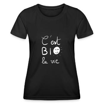 bio la vie - biologique - naturel - agriculture - T-shirt sport Femme - noir - Devant - AI Model Female 172 light (172cm)