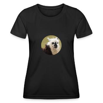 Ein geflecktes Lama - Frauen Funktions-T-Shirt - Schwarz - Vorne - AI Model Female 172 light (172cm)