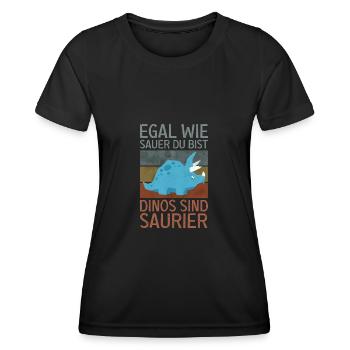 Dino Dinosaurier Trex Urzeit Geschenk - Frauen Funktions-T-Shirt - Schwarz - Vorne - AI Model Female 172 light (172cm)