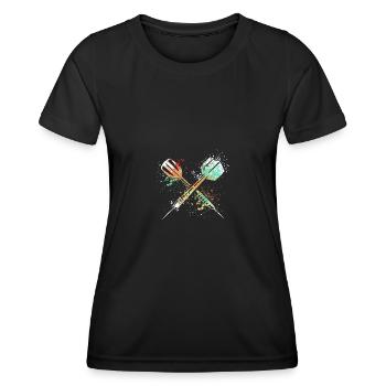 Splash Darts Design For Darts Player - Women's Functional T-Shirt - black - Front - AI Model Female 172 light (172cm)