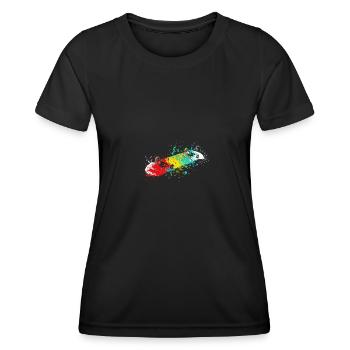 Splash skater Skateboard - Frauen Funktions-T-Shirt - Schwarz - Vorne - AI Model Female 172 light (172cm)