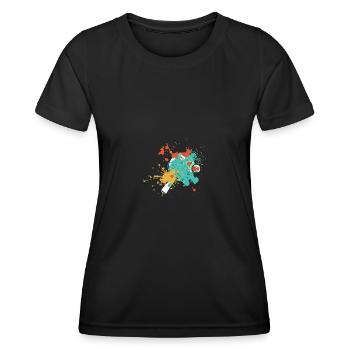 Splash Art Joueur de tennis de table - T-shirt sport Femme - noir - Devant - AI Model Female 172 light (172cm)