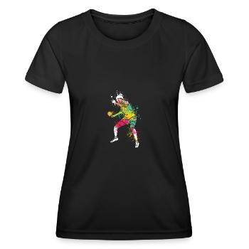 Splash Art Joueur de tennis de table - T-shirt sport Femme - noir - Devant - AI Model Female 172 light (172cm)