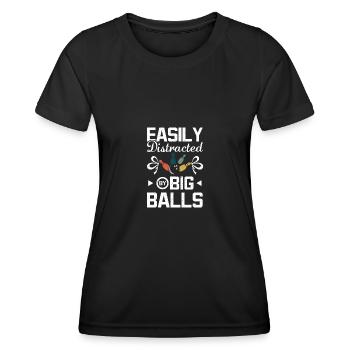 Facilement distrait par de grosses boules de bowling - T-shirt sport Femme - noir - Devant - AI Model Female 172 light (172cm)