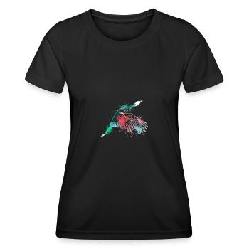 Colorful Splash Art Farm animals goose - Frauen Funktions-T-Shirt - Schwarz - Vorne - AI Model Female 172 light (172cm)