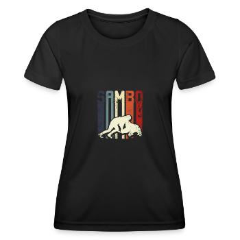 Retro vintage sambo fighter - Women's Functional T-Shirt - black - Front - AI Model Female 172 light (172cm)