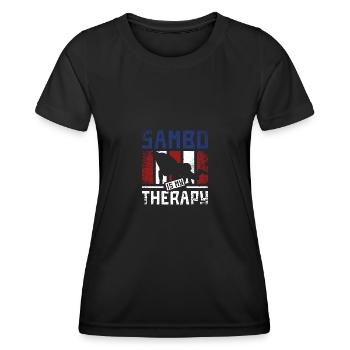 Sambo is my therapy - Women's Functional T-Shirt - black - Front - AI Model Female 172 light (172cm)