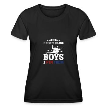 I don't chase boys I pin them Sambo girl - Women's Functional T-Shirt - black - Front - AI Model Female 172 light (172cm)