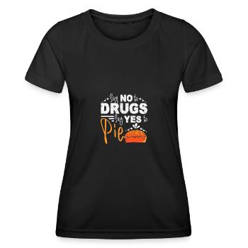 Dites non aux drogues Dites oui au ruban rouge de tarte - T-shirt sport Femme - noir - Devant - AI Model Female 172 light (172cm)