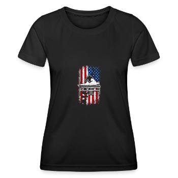 Usa american flag 4th of july Chiropractor - Women's Functional T-Shirt - black - Front - AI Model Female 172 light (172cm)