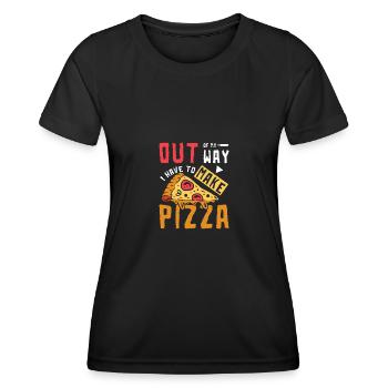 Out of my way I have to make pizza - Frauen Funktions-T-Shirt - Schwarz - Vorne - AI Model Female 172 light (172cm)