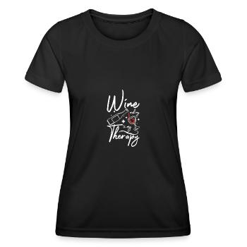 Wine making is my therapy - Women's Functional T-Shirt - black - Front - AI Model Female 172 light (172cm)