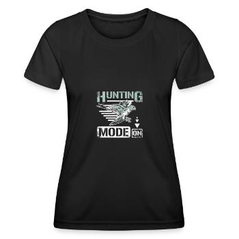 Mode chasse sur fauconnier - T-shirt sport Femme - noir - Devant - AI Model Female 172 light (172cm)