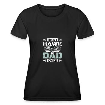 Fête des pères Falconer meilleur papa faucon de tous les temps - T-shirt sport Femme - noir - Devant - AI Model Female 172 light (172cm)