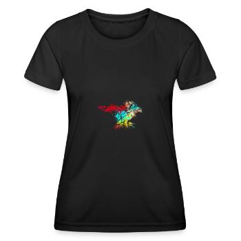 Fauconnier Splash Art Faucon Hawk - T-shirt sport Femme - noir - Devant - AI Model Female 172 light (172cm)