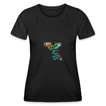 Splash art faucon faucon fauconnier - T-shirt sport Femme - noir - Devant - AI Model Female 172 light (172cm)