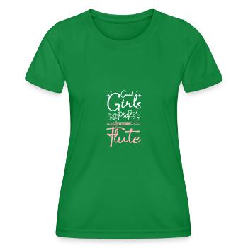 Cool girls play flute - Frauen Funktions-T-Shirt - Kelly Green - Vorne - AI Model Female 172 dark (172cm)