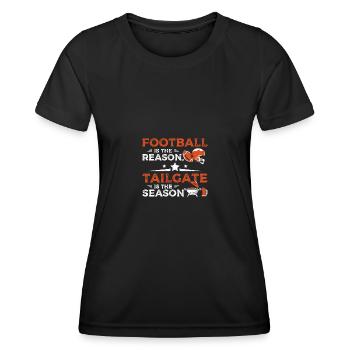 Football is the reason Tailgate is the season - Frauen Funktions-T-Shirt - Schwarz - Vorne - AI Model Female 172 light (172cm)