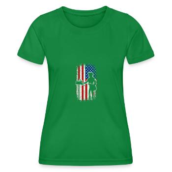 Usa American flag Mail lady - Frauen Funktions-T-Shirt - Kelly Green - Vorne - AI Model Female 172 dark (172cm)