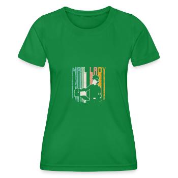 Vintage rétro dame de courrier - T-shirt sport Femme - vert - Devant - AI Model Female 172 dark (172cm)