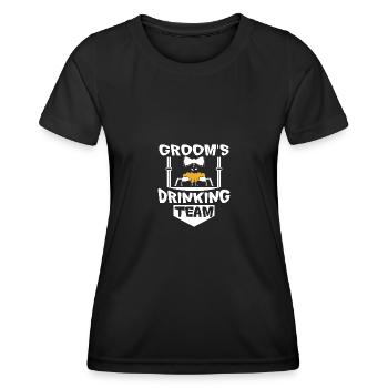 Groomsmen Groom's drinking team - Frauen Funktions-T-Shirt - Schwarz - Vorne - AI Model Female 172 light (172cm)