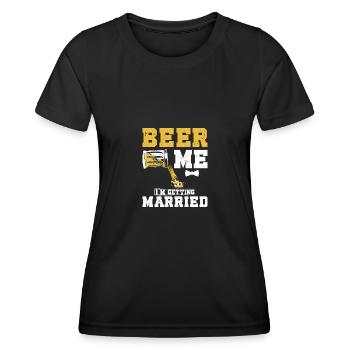 Groomsmen Beer me I'm getting married - Women's Functional T-Shirt - black - Front - AI Model Female 172 light (172cm)