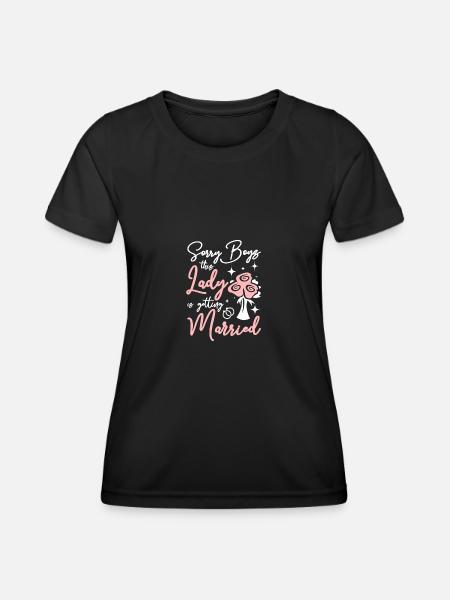 Team Bride This lady Is Getting Married - Frauen Funktions-T-Shirt - Schwarz