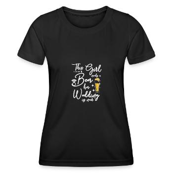 The Bride needs a beer her wedding is near - Frauen Funktions-T-Shirt - Schwarz - Vorne - AI Model Female 172 light (172cm)
