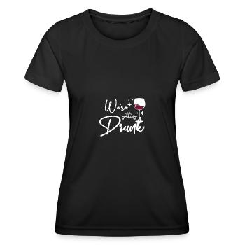 For the Bride, Team We're getting drunk - Frauen Funktions-T-Shirt - Schwarz - Vorne - AI Model Female 172 light (172cm)