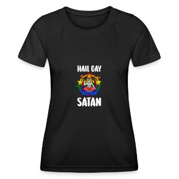 Hail Gay Satan Goth Gay Pride Baphomet Lgbt Pride - Frauen Funktions-T-Shirt - Schwarz - Vorne - AI Model Female 172 light (172cm)