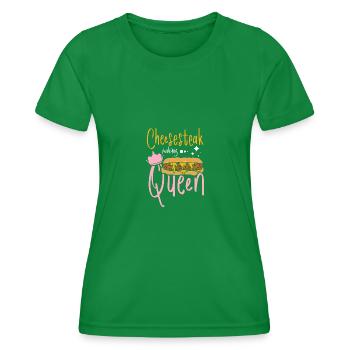 Philly cheesesteak making queen - Women's Functional T-Shirt - kelly green - Front - AI Model Female 172 dark (172cm)