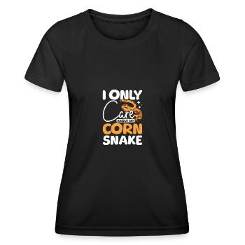 Je ne me soucie que de mon serpent des blés - T-shirt sport Femme - noir - Devant - AI Model Female 172 light (172cm)