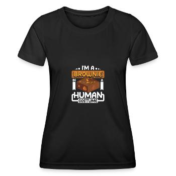 Je suis un brownie dans un costume humain - T-shirt sport Femme - noir - Devant - AI Model Female 172 light (172cm)
