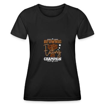 Champion mangeur de brownies - T-shirt sport Femme - noir - Devant - AI Model Female 172 light (172cm)